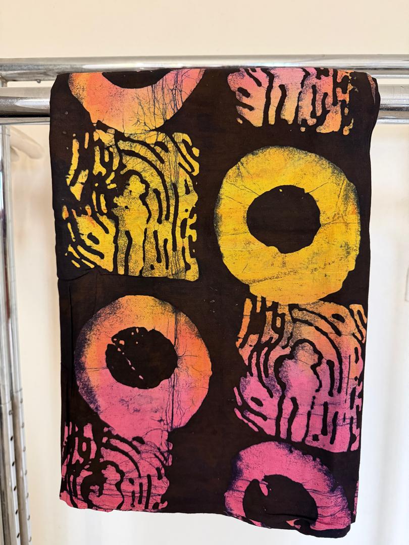 Pure Cotton Fabric with hand painted batik designs 1