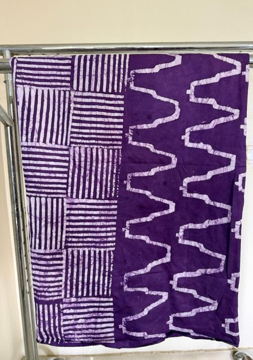 Three patterns in one Cotton Adire Fabric